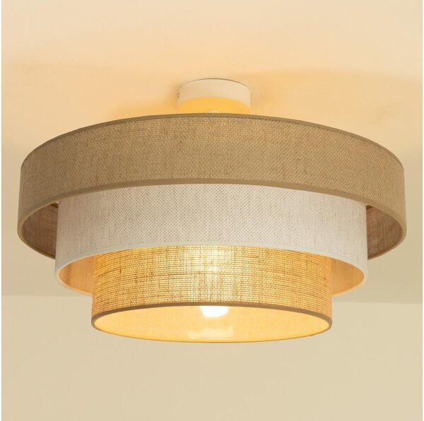 Prisadený luster WENTA 1xE27/60W/230V pr. 50 cm juta/krémová