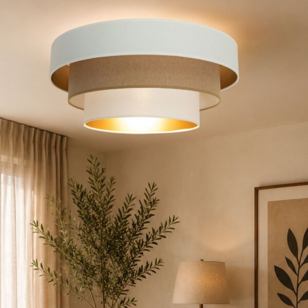 Stropné svietidlo WENTA 1xE27/60W/230V priemer 50 cm biela/hnedá