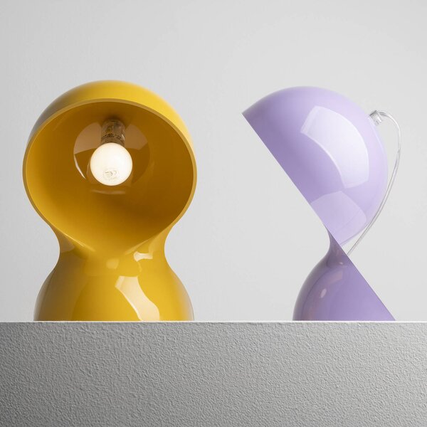 Artemide Stolová lampa Dalú, levanduľová, výška 26 cm, plast, Fialová / ružová, Obývacia izba / jedáleň, Plast, Dizajn
