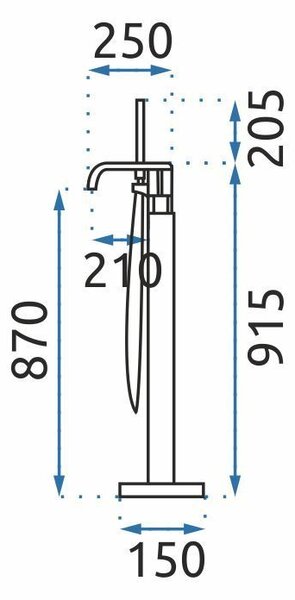 Voľne stojaca vaňová batéria REA CARAT - Gold Brush