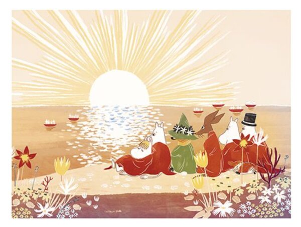 Suomen Korttipiste Plagát Moomins on the beach 60x80