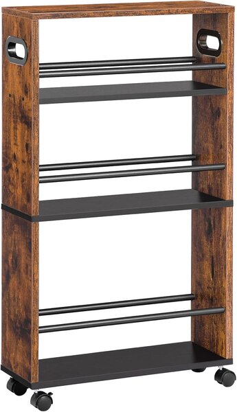 Pojazdný kuchynský regál Vasagle Tonari 45 cm čierny/hnedý