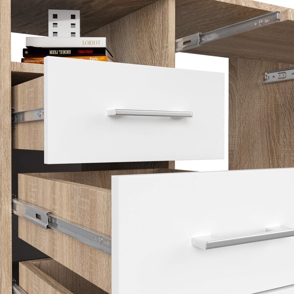 Ak furniture Volně stojící psací stůl Ana 124 cm dub sonoma/bílý