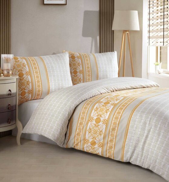 Obliečky bavlnené Angelika gold TiaHome - 1x Vankúš 90x70cm, 1x Paplón 140x200cm