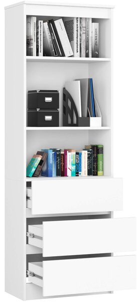 Ak furniture Kancelársky regál Rexa 60 cm 3 zásuvky a 2 police biely