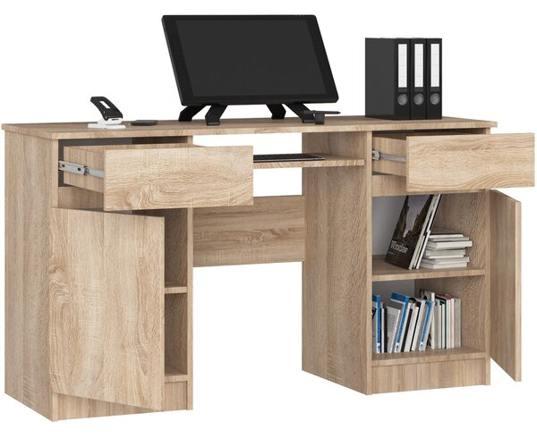 Ak furniture Písací stôl A5 135 cm dub sonoma