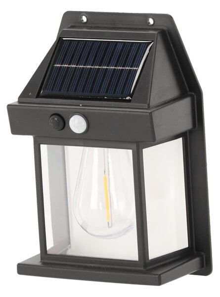 Garden Line Nástěnná solární LED lampa s pohybovým senzorem Sullivan studená bílá/černá