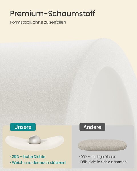 SONGMICS Skladací taburet s úložným priestorom, objem 110 l, 110 x 38 x 38 cm, krémová