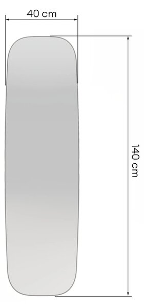 Hector Nástěnné zrcadlo Fina 40x140 cm černé