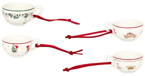 Porcelánová vianočná ozdoba Joanni White – set 4 ks