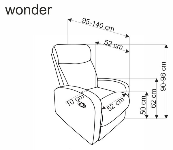 HALMAR Polohovacie kreslo WONDER s funkciou hojdania béžové