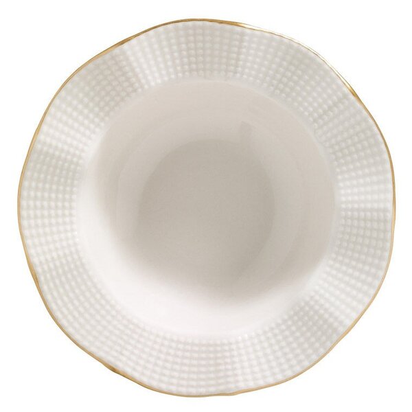 Hermia Porcelánová súprava 24 ks tanierov Creamy Gold biela/zlatá