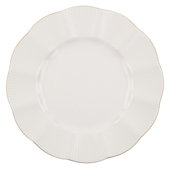 Hermia Porcelánová súprava 24 ks tanierov Creamy Gold biela/zlatá