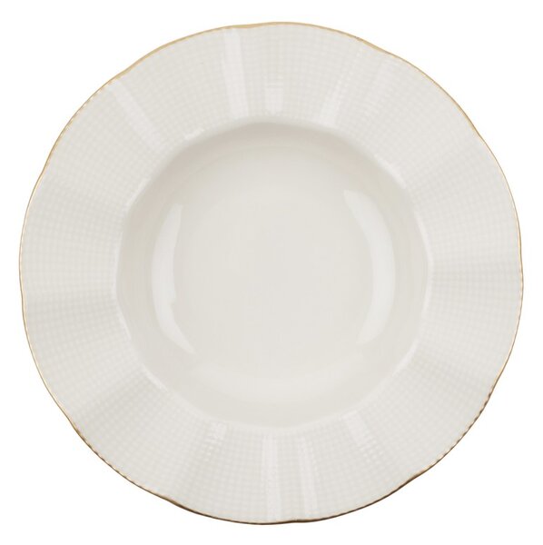 Hermia Porcelánová súprava 24 ks tanierov Creamy Gold biela/zlatá