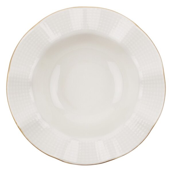 Hermia Porcelánová súprava 24 ks tanierov Creamy Gold biela/zlatá