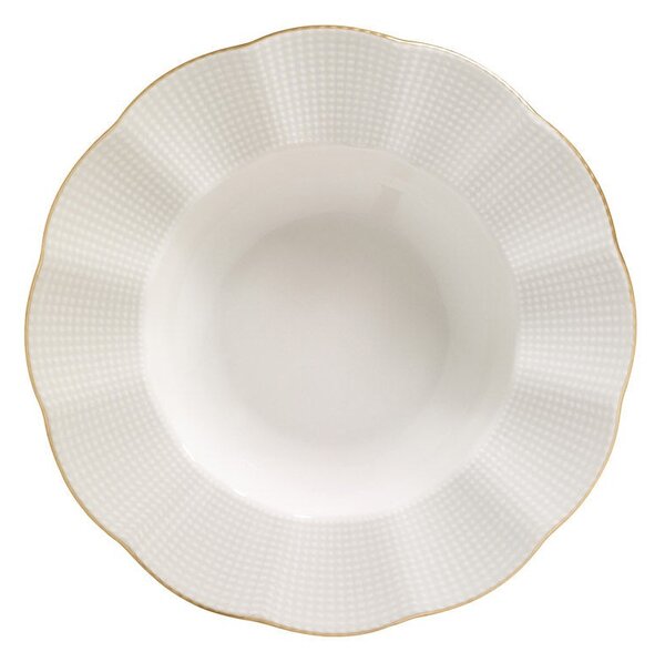 Hermia Porcelánová súprava 24 ks tanierov Creamy Gold biela/zlatá