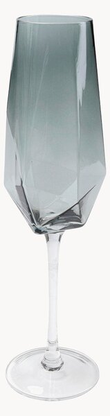 Ručne vyrobené poháre na šampanské Diamond, 6 ks