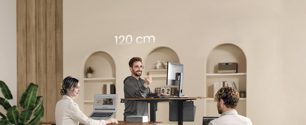 SONGMICS Pracovný stôl Vasagle Memory elektricky nastaviteľný hnedý/čierny