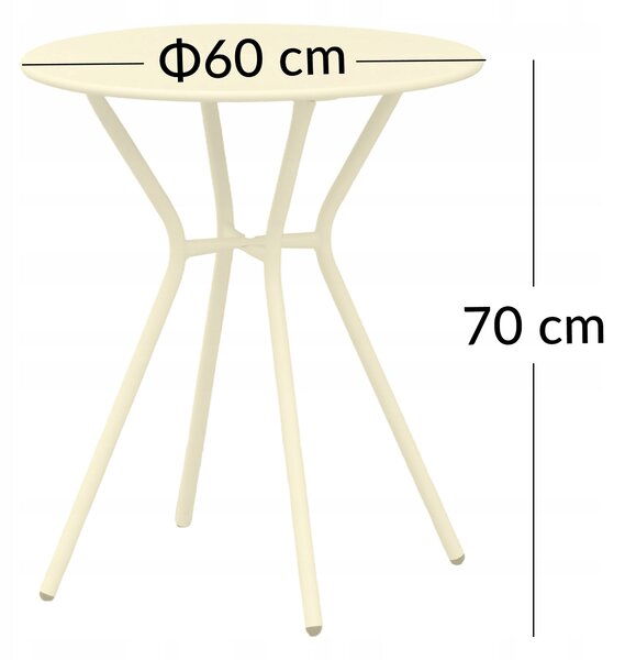Dekorstudio Kávový stolík COMO krémový- 60 cm