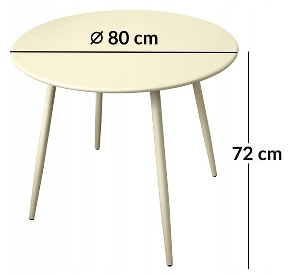 Dekorstudio Kávový stolík DOMO krémový- 80 cm