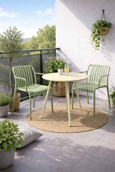 Dekorstudio Kávový stolík DOMO krémový- 80 cm