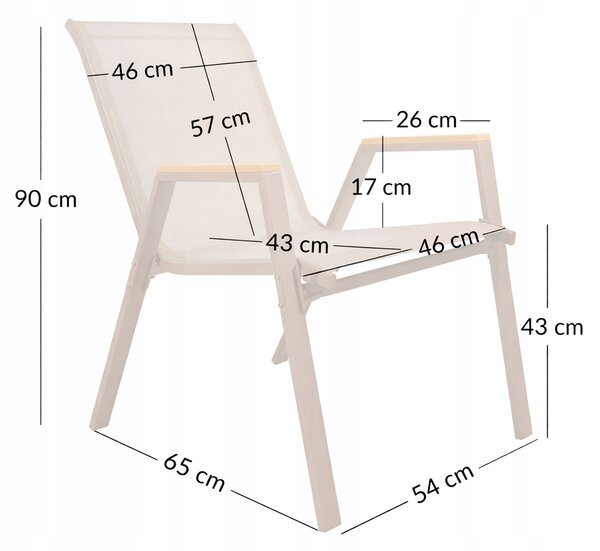 Dekorstudio Balkónová sada nábytku POLA – béžová (2 stoličky + okrúhly stolík)