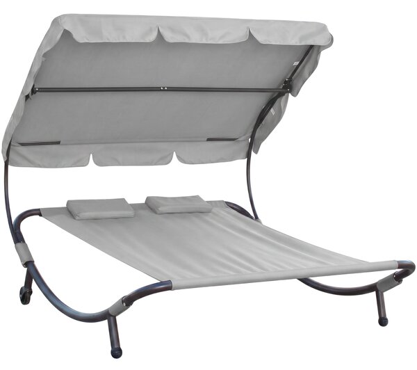 Relaxačné lehátko pre 2 osoby Craftfield Bahama,sivé