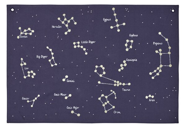Nástenná textilná mapa súhvezdí Constellation Dark Blue