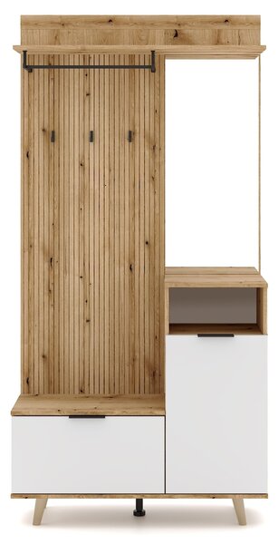 Vivaldi Predsieňová stena Nordic 100 cm dub Evoke/biela