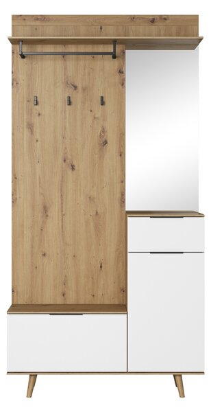 Vivaldi Predsieňová stena Nordic A 100 cm dub Artisan/biela
