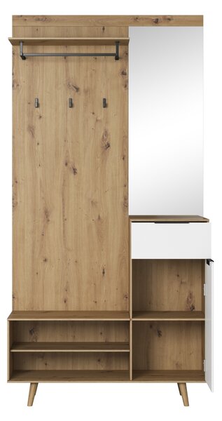 Vivaldi Predsieňová stena Nordic B 100 cm dub Artisan/biela