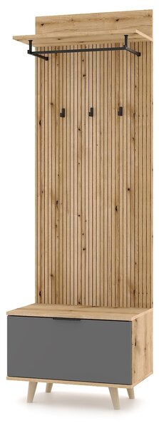 Vivaldi Predsieňová stena Nordic 65 cm dub Evoke/grafit