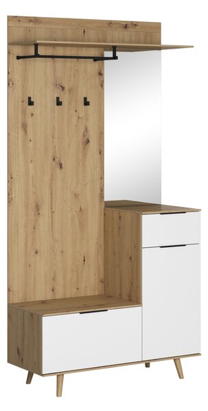 Vivaldi Predsieňová stena Nordic A 100 cm dub Artisan/biela