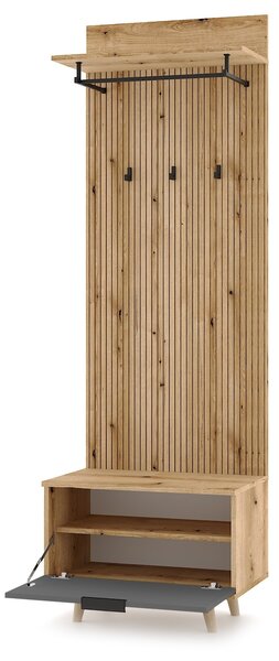 Vivaldi Predsieňová stena Nordic 65 cm dub Evoke/grafit