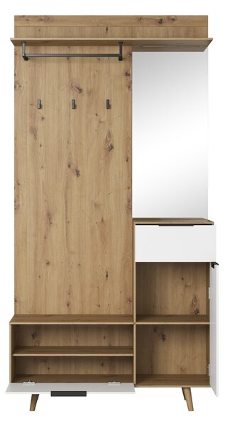 Vivaldi Predsieňová stena Nordic A 100 cm dub Artisan/biela