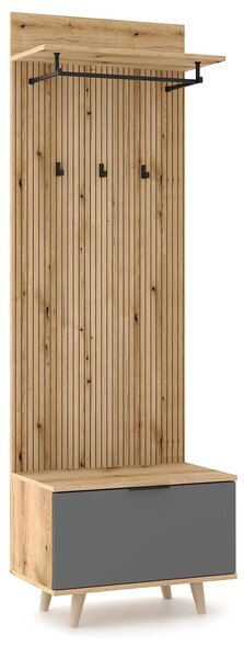 Vivaldi Predsieňová stena Nordic 65 cm dub Evoke/grafit