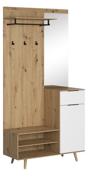 Vivaldi Predsieňová stena Nordic B 100 cm dub Artisan/biela