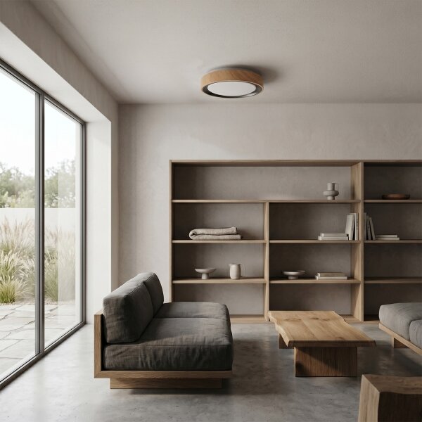 Brilagi - LED stropné svietidlo FLOCO LED/24W/230V, priemer 30 cm, drevo/čierna