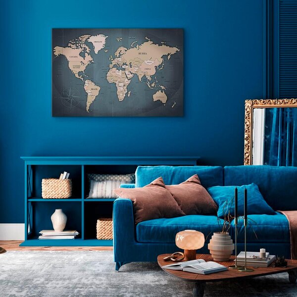 OBRAZ NA PLÁTNE, mapa sveta, 60/40/1,2 cm artgeist - Online Only bytové doplnky, Online Only