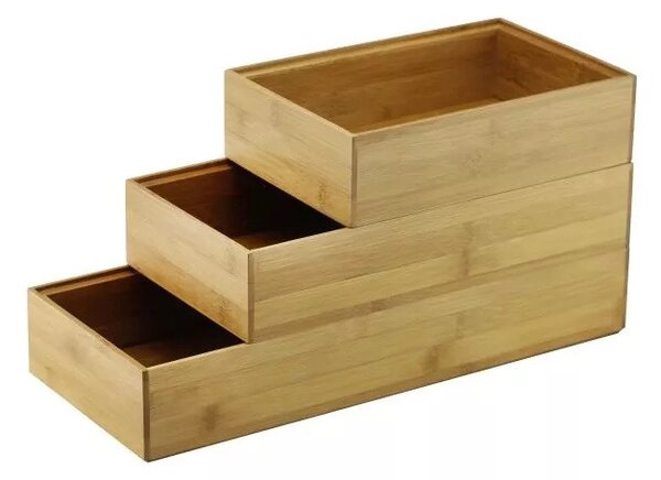 5Five® Bambusové organizéry, úložné boxy do zásuvky, sada 3ks - TSX3 38 x 30 x 15 cm