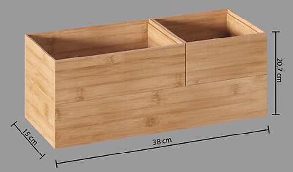 5Five® Bambusové organizéry, úložné boxy do zásuvky, sada 3ks - TSX3 38 x 30 x 15 cm