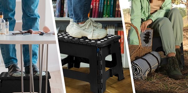 TZB Protišmyková skladacia stolička Amigo M čierna