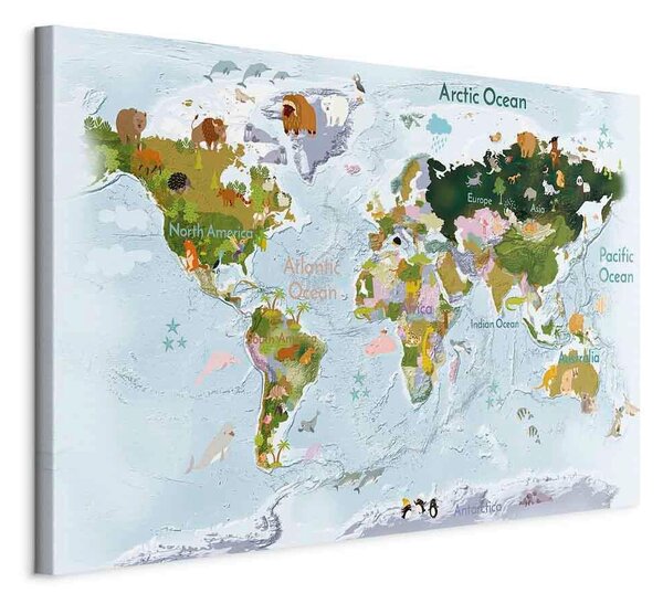 OBRAZ NA PLÁTNE, zvieratá, mapa sveta, 60/40/1,2 cm artgeist - Online Only bytové doplnky, Online Only