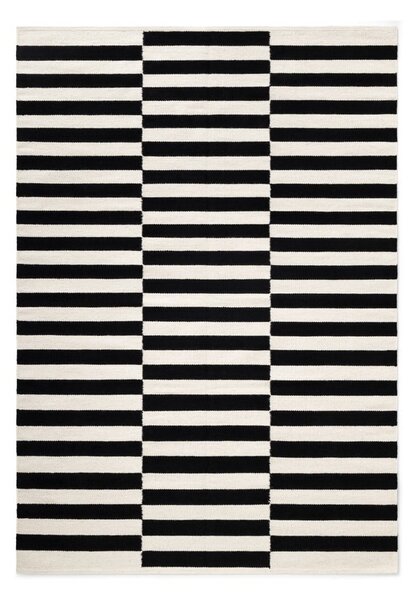 Čierno-biely obojstranný ručne tkaný vlnený koberec 120x180 cm Donna – Hanse Home