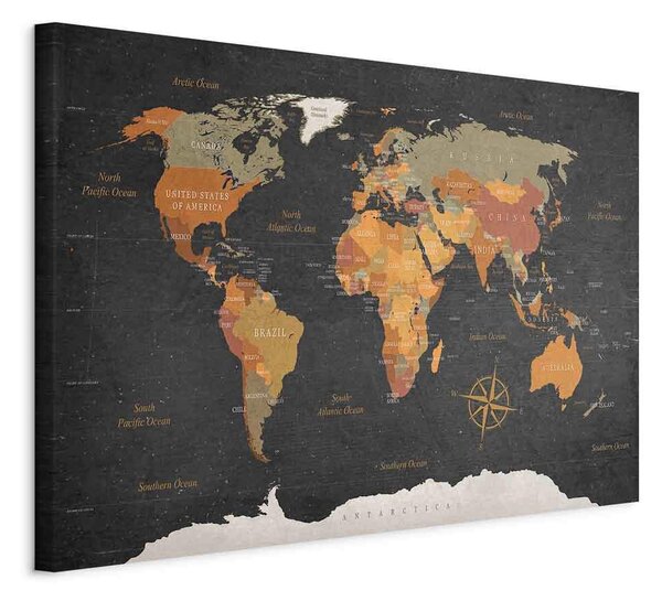 OBRAZ NA PLÁTNE, mapa sveta, 60/40/1,2 cm artgeist - Online Only bytové doplnky, Online Only