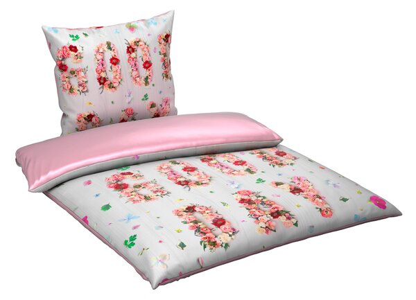 OBOJSTRANNÁ POSTEĽNÁ BIELIZEŇ, satén, ružová, 135/200 cm Esposa - Online Only bytové doplnky, Online Only