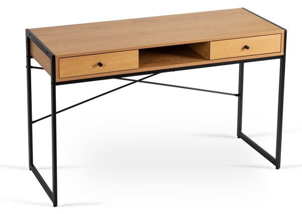 Vivaldi Písací stôl so zásuvkami Rex 123 cm dub Craft zlatý/čierny