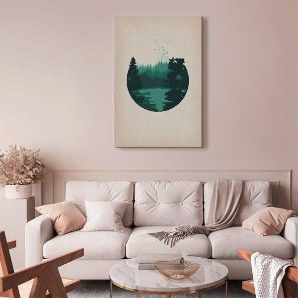 OBRAZ NA PLÁTNE, krajina a príroda, abstraktné, stromy, hory, 40/60/1.2 cm artgeist - Online Only bytové doplnky, Online Only