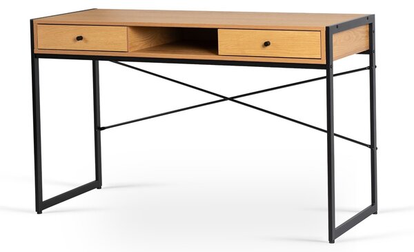Vivaldi Písací stôl so zásuvkami Rex 123 cm dub Craft zlatý/čierny