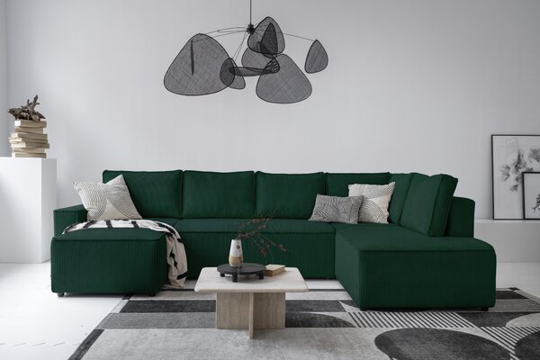 SEDACIA SÚPRAVA, textil, tmavozelená MID.YOU - Sedačky, Online Only